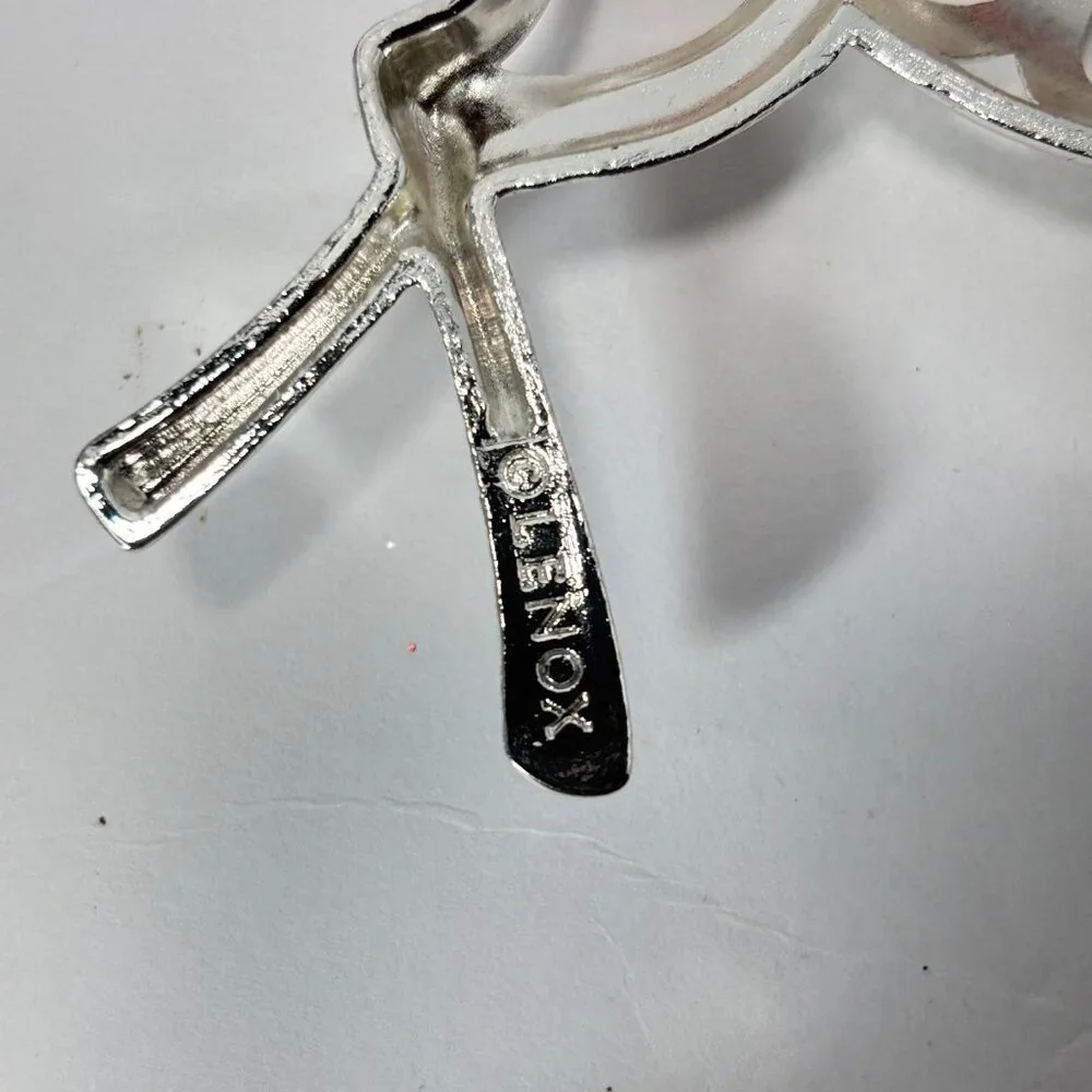 Lenox Sparkle & Scroll Multi Crystal Silver plated Reindeer Ornament